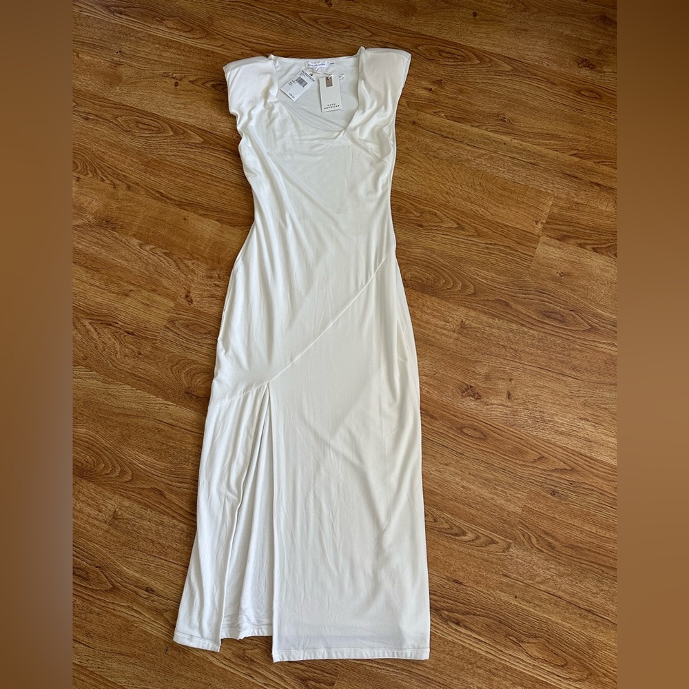 NWT Good American Good Touch Asymmetrical Ivory White Dress Size 1
